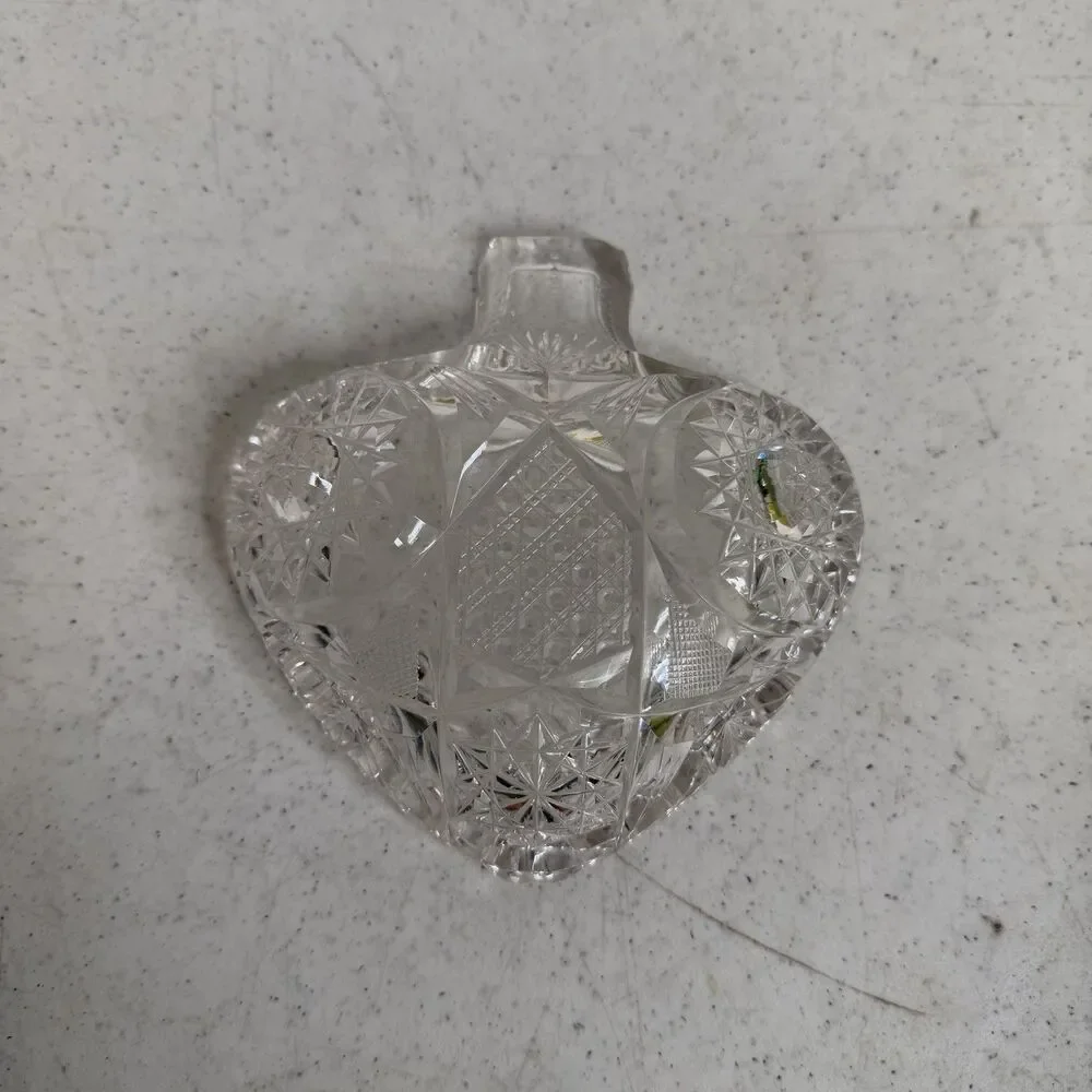 Glass Crystal Style Nappy Dish Hobstar Trinket Dish